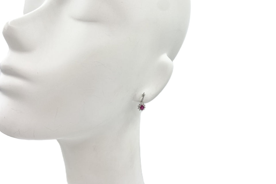 Ruby Pt900ルビー ダイヤモンドピアス (NO.62230)