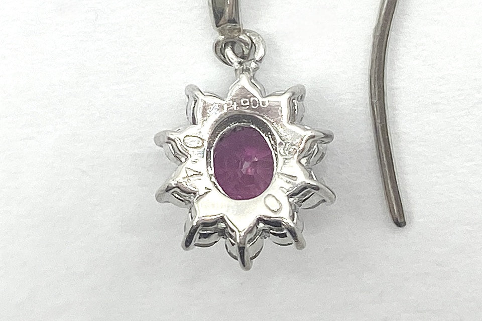 Ruby Pt900ルビー ダイヤモンドピアス (NO.62230)