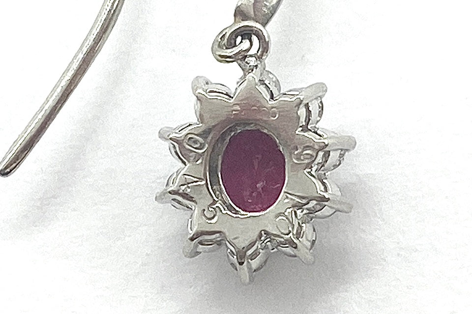 Ruby Pt900ルビー ダイヤモンドピアス (NO.62230)