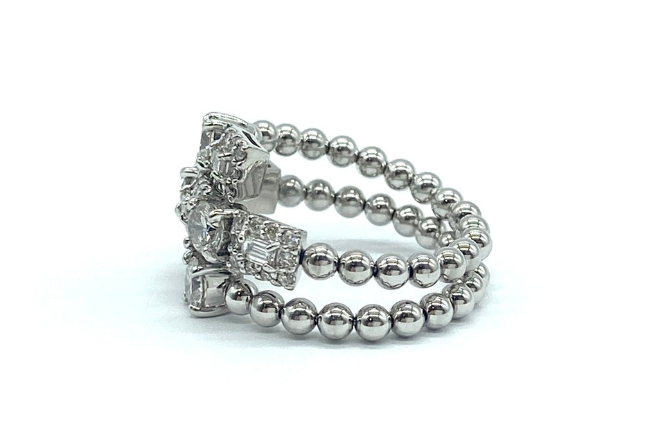 Diamond Pt900/K18WGダイヤモンドリング (NO.62240)