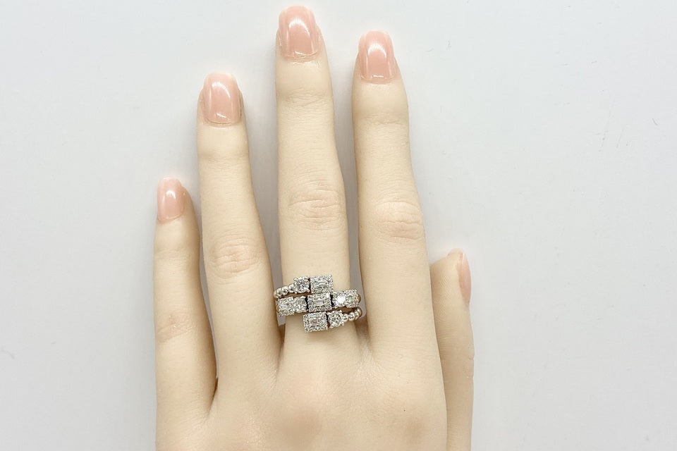 Diamond Pt900/K18WGダイヤモンドリング (NO.62240)