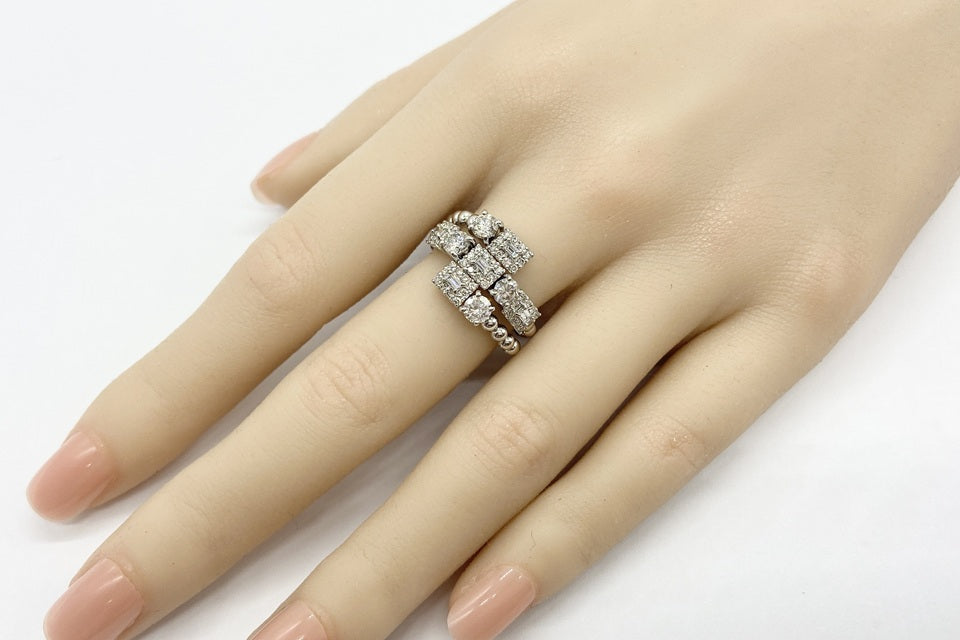 Diamond Pt900/K18WGダイヤモンドリング (NO.62240)