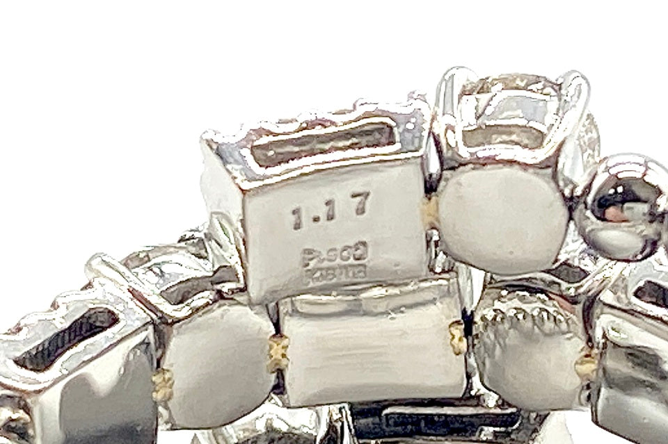 Diamond Pt900/K18WGダイヤモンドリング (NO.62240)