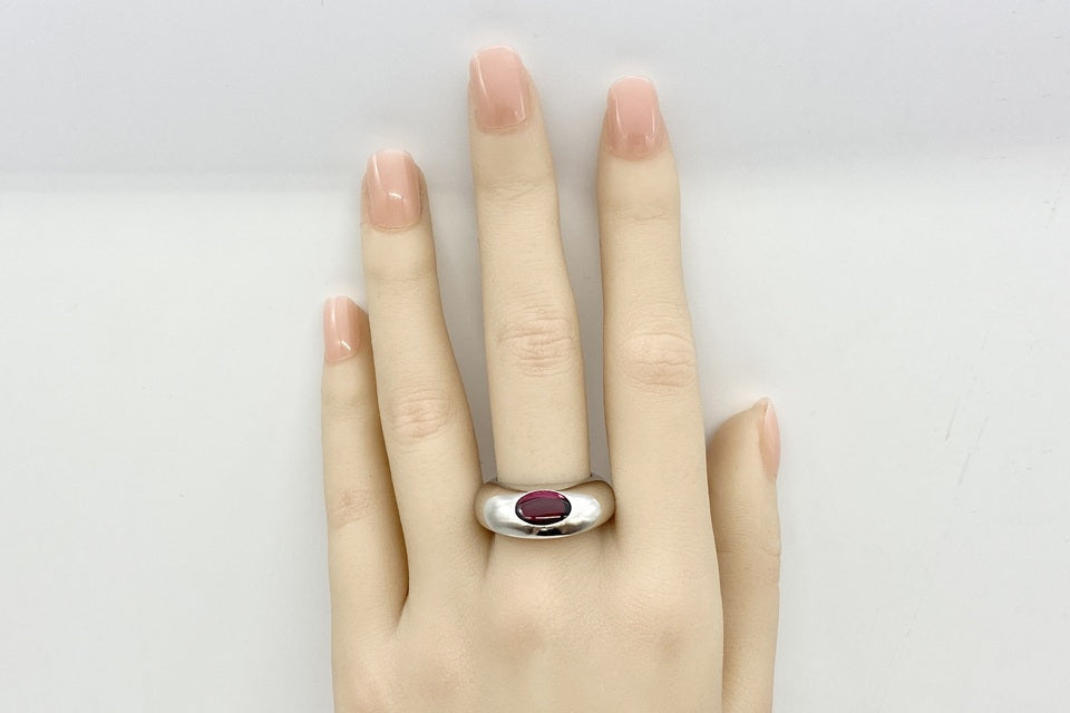 Georg Jensen 【ジョージ ジェンセン】K18WGガーネットリング (NO.62249)