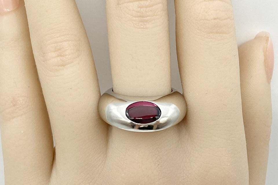 Georg Jensen 【ジョージ ジェンセン】K18WGガーネットリング (NO.62249)