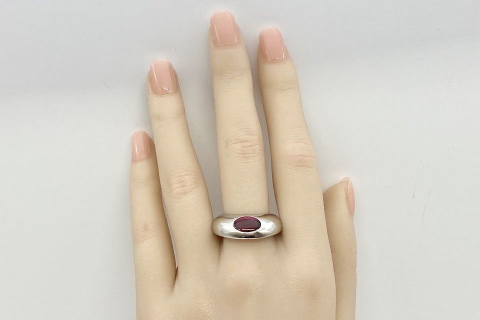 Georg Jensen 【ジョージ ジェンセン】K18WGガーネットリング (NO.62249)