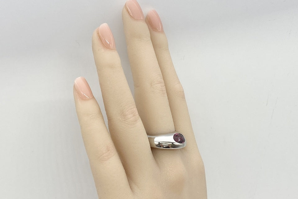 Georg Jensen 【ジョージ ジェンセン】K18WGガーネットリング (NO.62249)