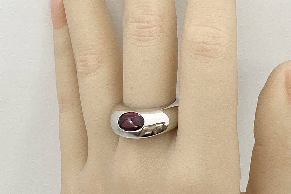 Georg Jensen 【ジョージ ジェンセン】K18WGガーネットリング (NO.62249)