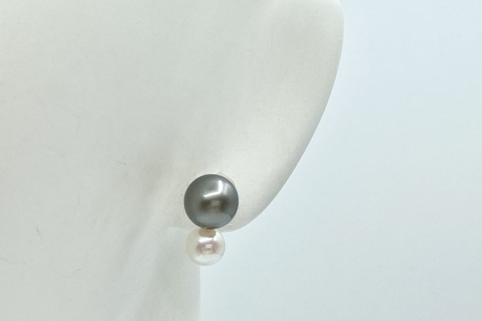 TASAKI 【タサキ】K18黒蝶/アコヤパールイヤリング (NO.62254)