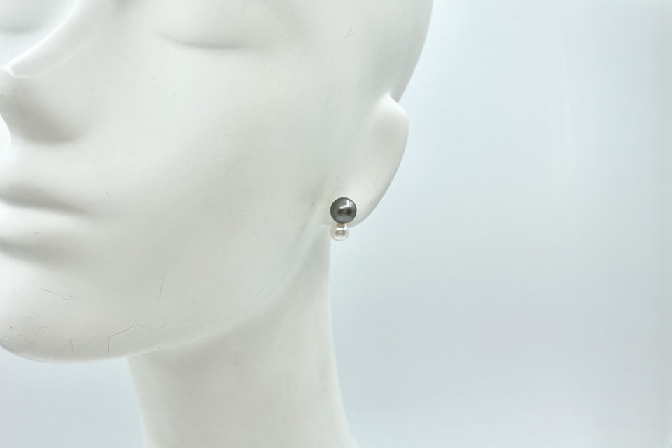 TASAKI 【タサキ】K18黒蝶/アコヤパールイヤリング (NO.62254)