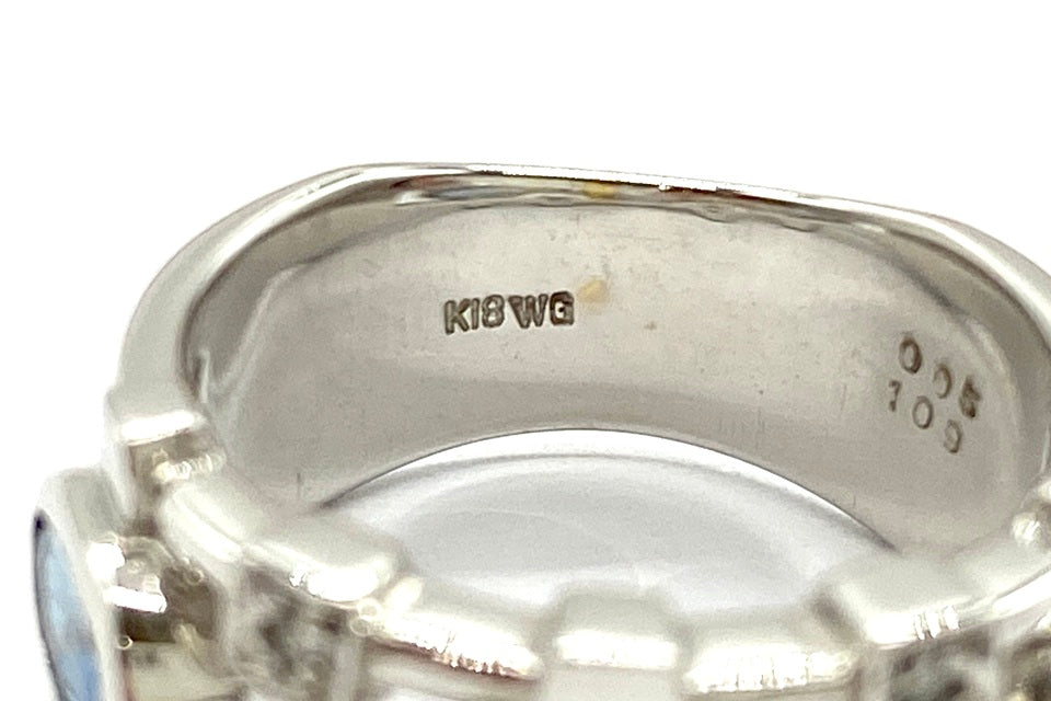 Aquamarine K18WGアクアマリン ダイヤモンドリング (NO.62271)