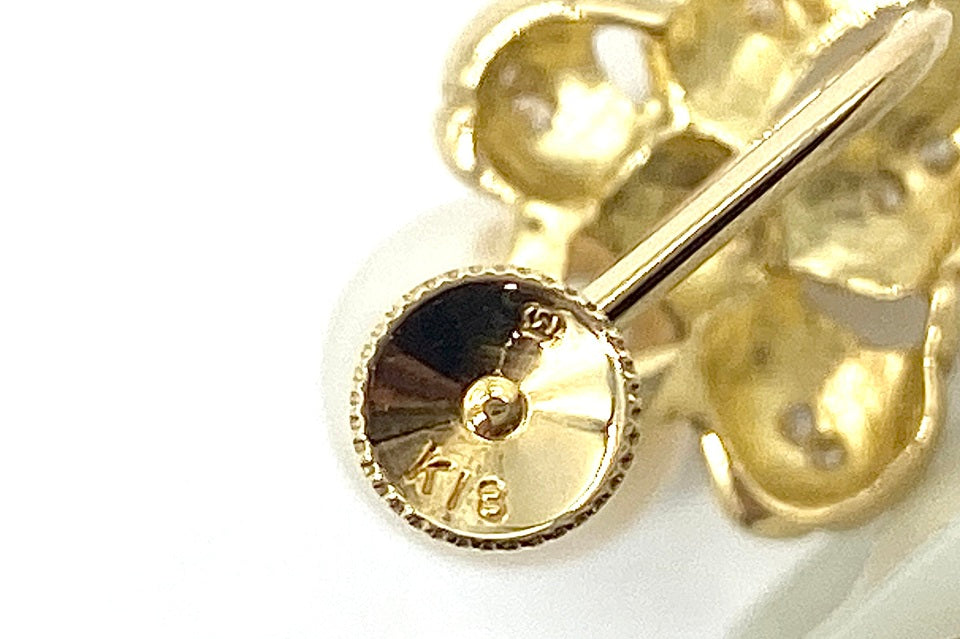 MIKIMOTO【ミキモト】 K18アコヤパール ダイヤモンドイヤリング (NO.62274)