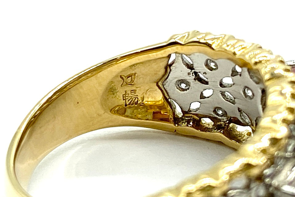 yucchi　石川 暢子 K18/PT900 リング 石川暢子】 K18/Pt900スターサファイヤ ダイヤモンドリング (NO.62288