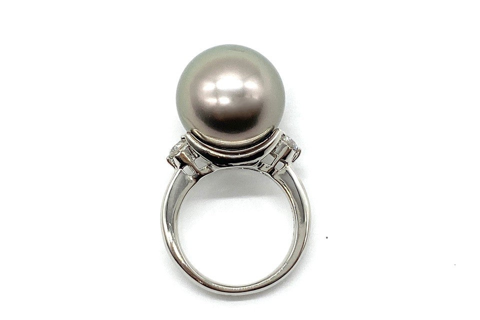 Black Pearl Pt900黒蝶パール ダイヤモンドリング (NO.62350) – JEX