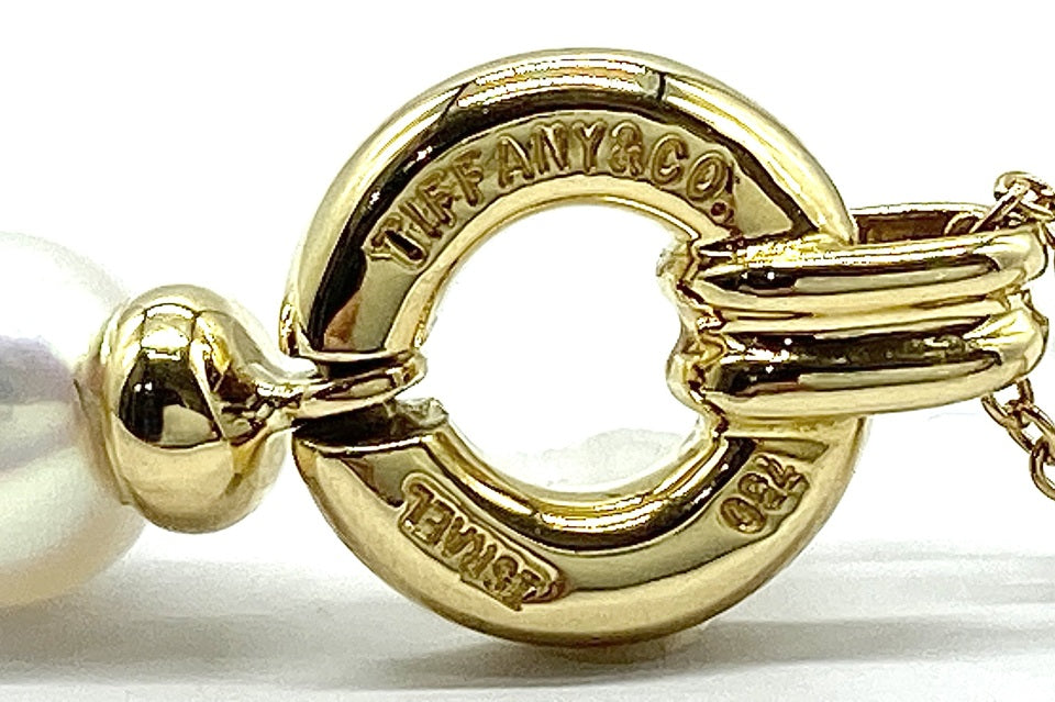 Tiffany パールネックレス　A TIFFANY & CO. 【ティファニー】K18アコヤパール ダイヤモンド