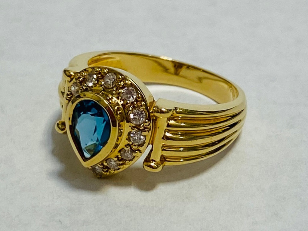 Blue Topaz K18ブルートパーズ ダイヤモンドリング (NO.305672) – JEX