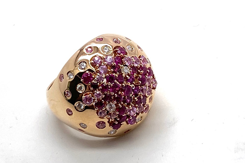 DAMIANI 【ダミアーニ】K18PGルビー ピンクサファイヤ ダイヤモンドリング (NO.49508)