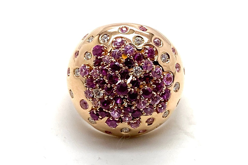 DAMIANI 【ダミアーニ】K18PGルビー ピンクサファイヤ ダイヤモンドリング (NO.49508)