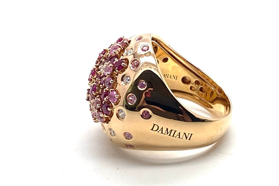 DAMIANI 【ダミアーニ】K18PGルビー ピンクサファイヤ ダイヤモンドリング (NO.49508)