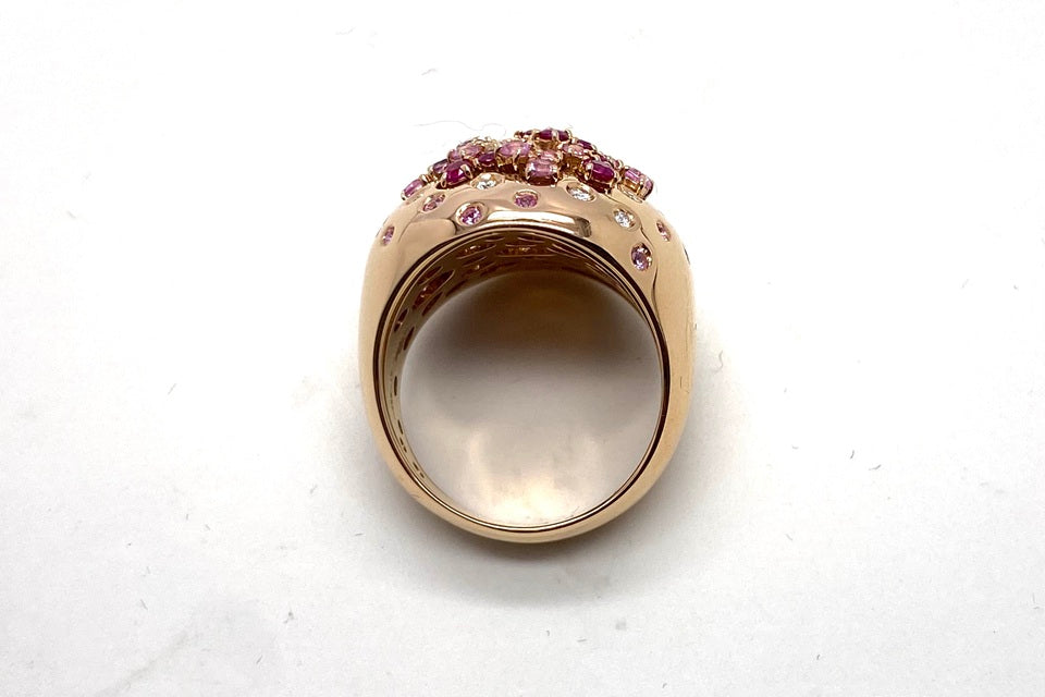 DAMIANI 【ダミアーニ】K18PGルビー ピンクサファイヤ ダイヤモンドリング (NO.49508)