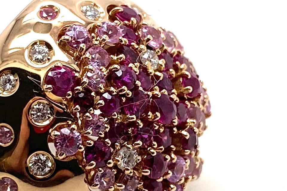 DAMIANI 【ダミアーニ】K18PGルビー ピンクサファイヤ ダイヤモンドリング (NO.49508)