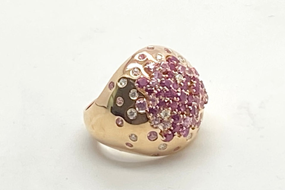 DAMIANI 【ダミアーニ】K18PGルビー ピンクサファイヤ ダイヤモンドリング (NO.49508)