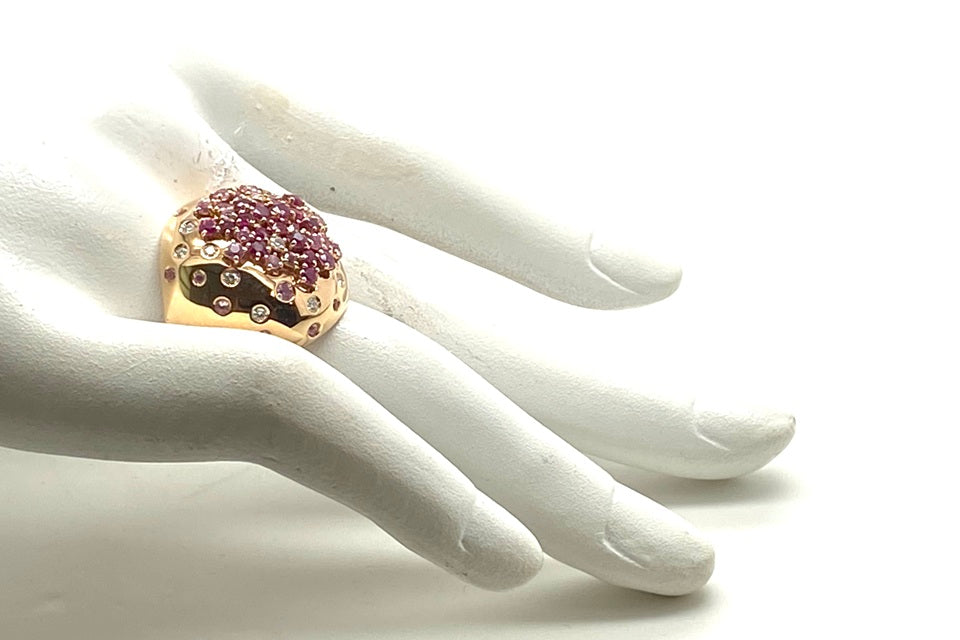 DAMIANI 【ダミアーニ】K18PGルビー ピンクサファイヤ ダイヤモンドリング (NO.49508)
