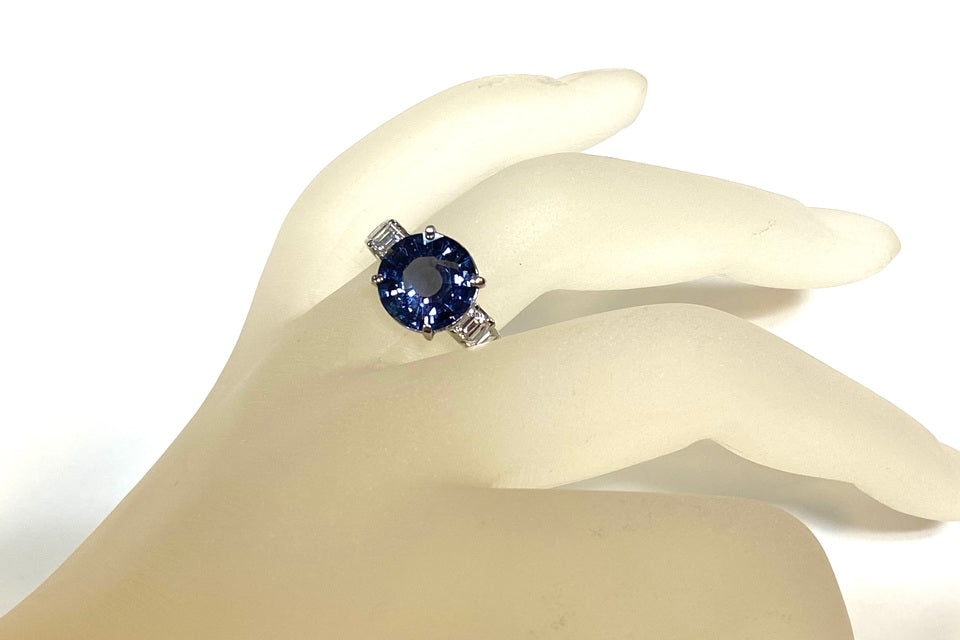 Spinel Pt900ブルースピネル ダイヤモンドリング (NO.50560) – JEX宝石