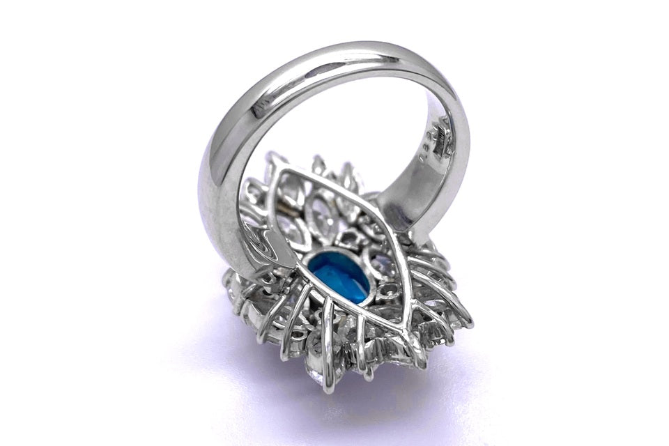 Paraiba Tourmaline Pt900パライバトルマリン ダイヤモンドリング (NO