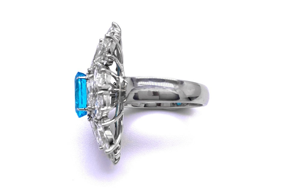 Paraiba Tourmaline Pt900パライバトルマリン ダイヤモンドリング (NO