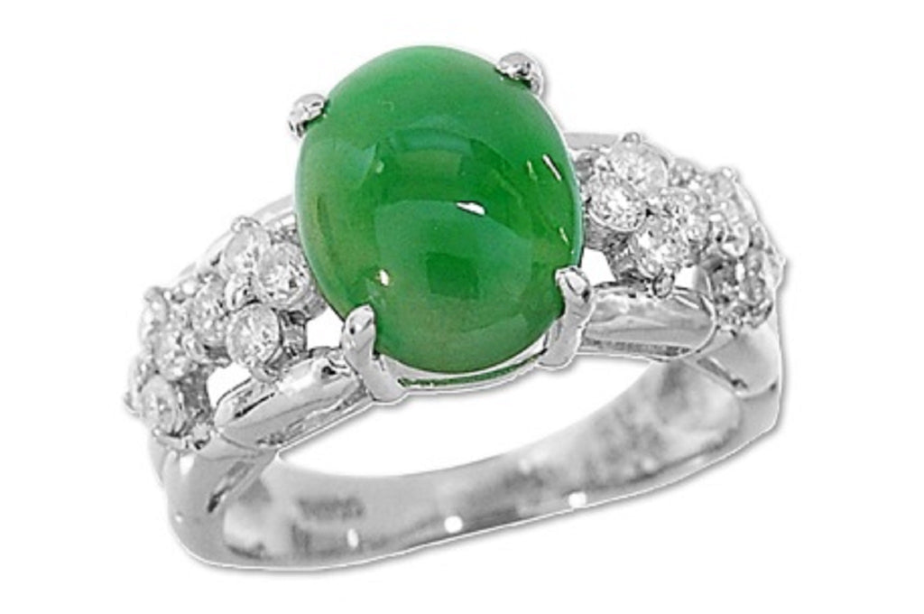 Jadeite Pt900翡翠 ダイヤモンドリング (No.43228)