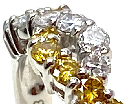 Yellow Diamond Pt900イエロー/カラーレスダイヤモンドリング (NO.46275)