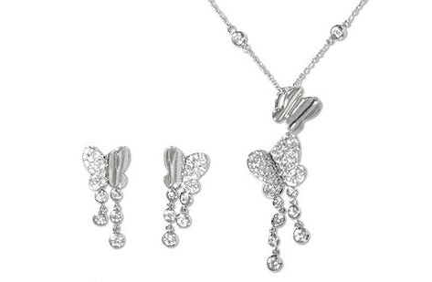 Diamond K18WGダイヤモンドネックレス&ピアスセット (No.46916) – JEX 