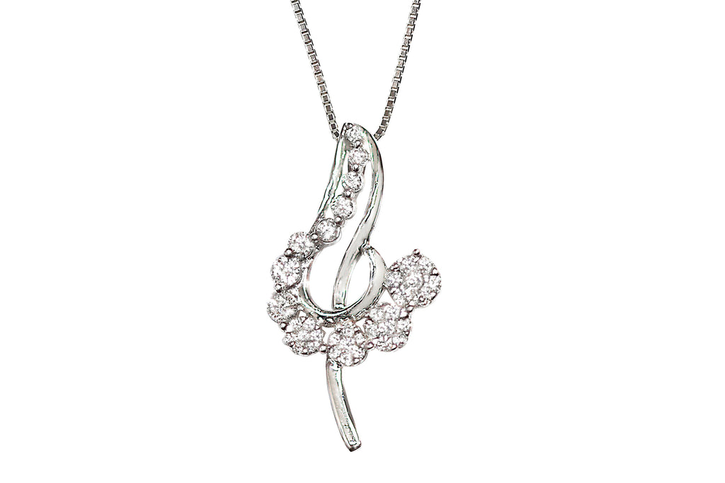 Diamond K18WGダイヤモンドペンダント (NO.61475)