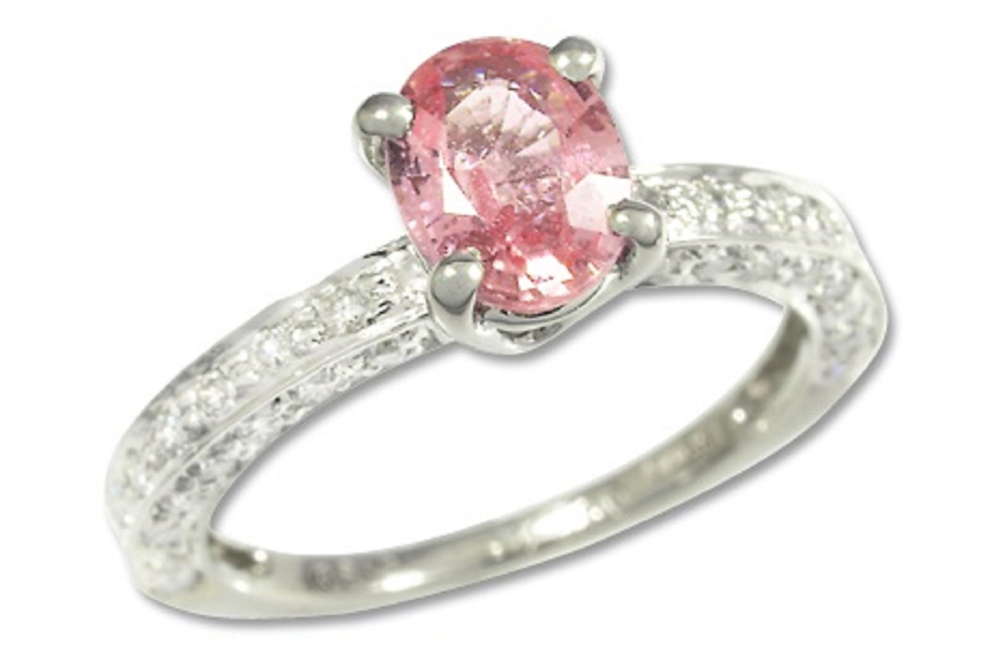 Pink Sapphire Pt900ピンクサファイヤ ダイヤモンドリング (No123371 