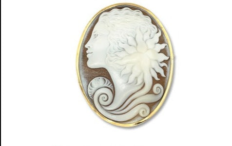 お手軽価格で贈りやすい Shell Cameo【カルロ パルラーティ】 K18シェルカメオブローチ アクセサリー
