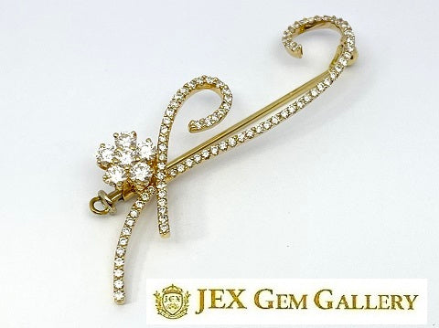 Diamond K18PGダイヤモンドブローチ (No.124267) – JEX宝石
