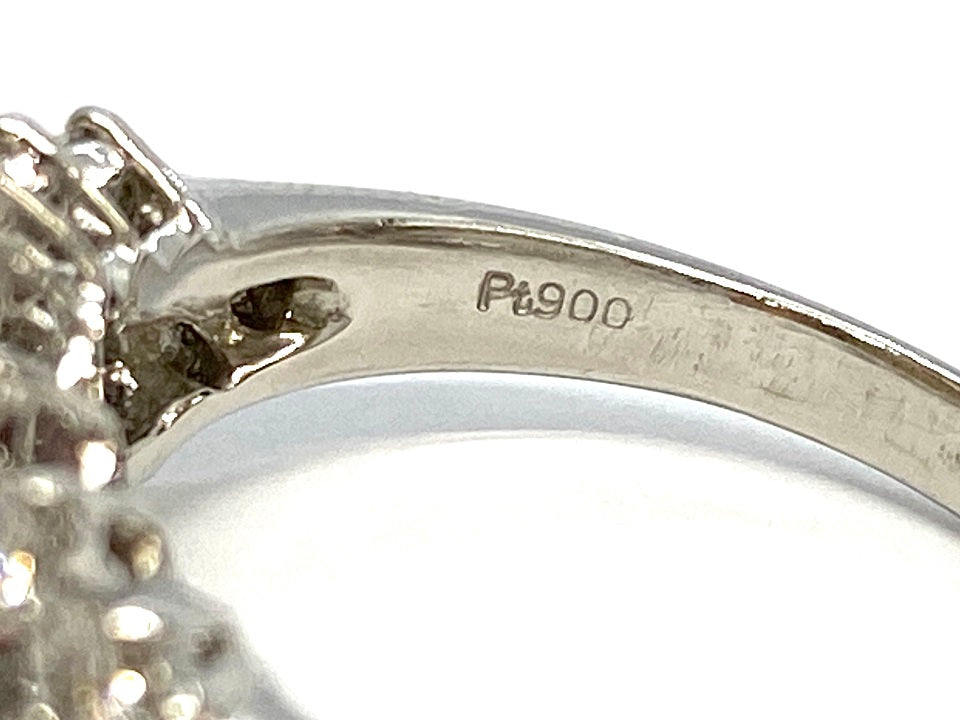Padparadscha Sapphire Pt900パパラチャサファイヤ ダイヤモンドリング(NO.126151)