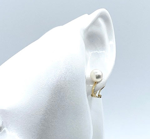 MIKIMOTO 【ミキモト】K18アコヤパール ダイヤイヤリング (No.126430)