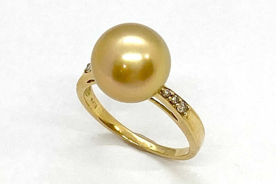 Golden Pearl K18ゴールデンパール ダイヤリング (No.126755)