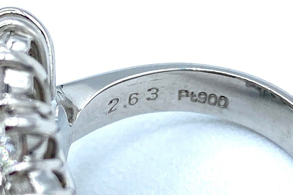 Pt900 白蝶真珠 ダイヤモンド リング 径約12.2mm D0.16ctPT900