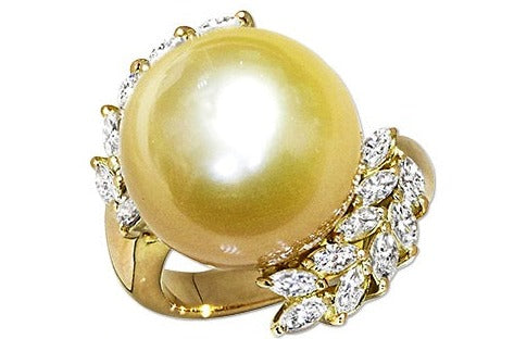Golden Pearl K18ゴールデンパール ダイヤモンドリング (No.127164)
