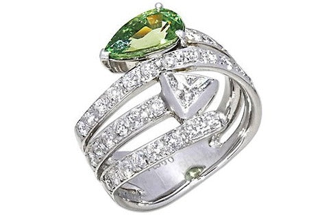 Demantoid Garnet Pt900デマントイド ダイヤモンドリング (No.127167)