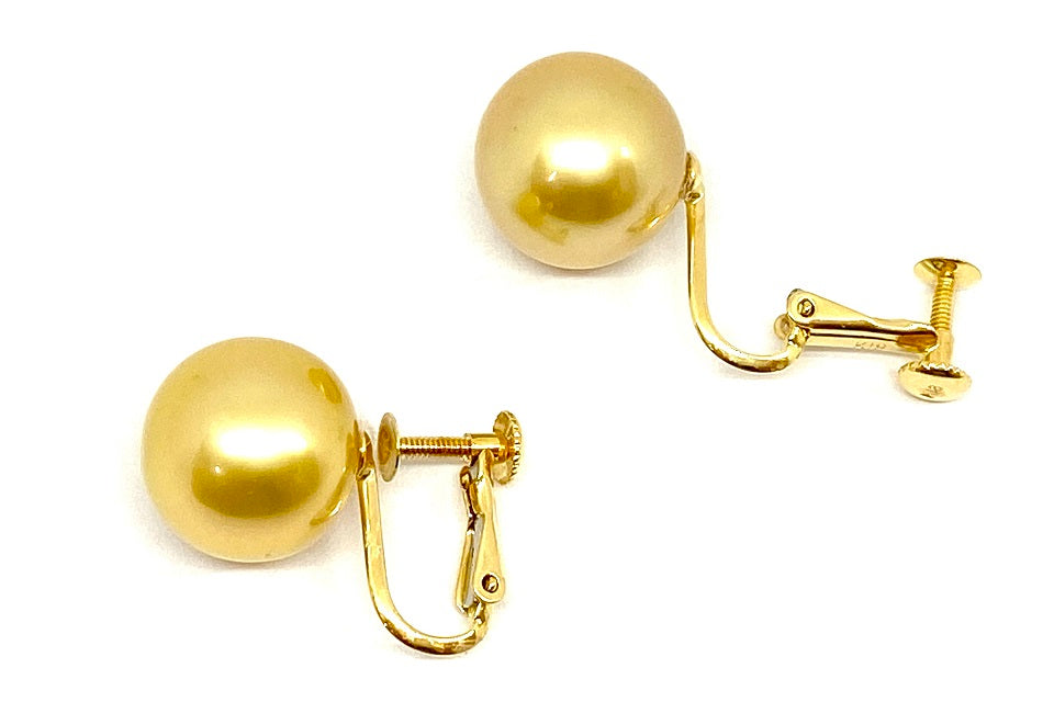 Golden Pearl K18ゴールデンパールイヤリング (NO.127319)