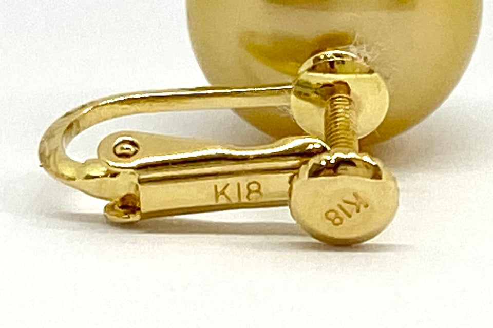 Golden Pearl K18ゴールデンパールイヤリング (NO.127319)