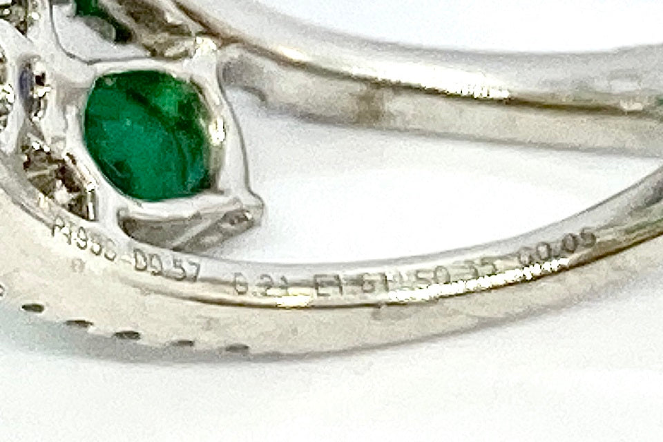 Emerald Pt900エメラルド サファイヤ グリーンガーネット ダイヤモンドリング (NO.127429)