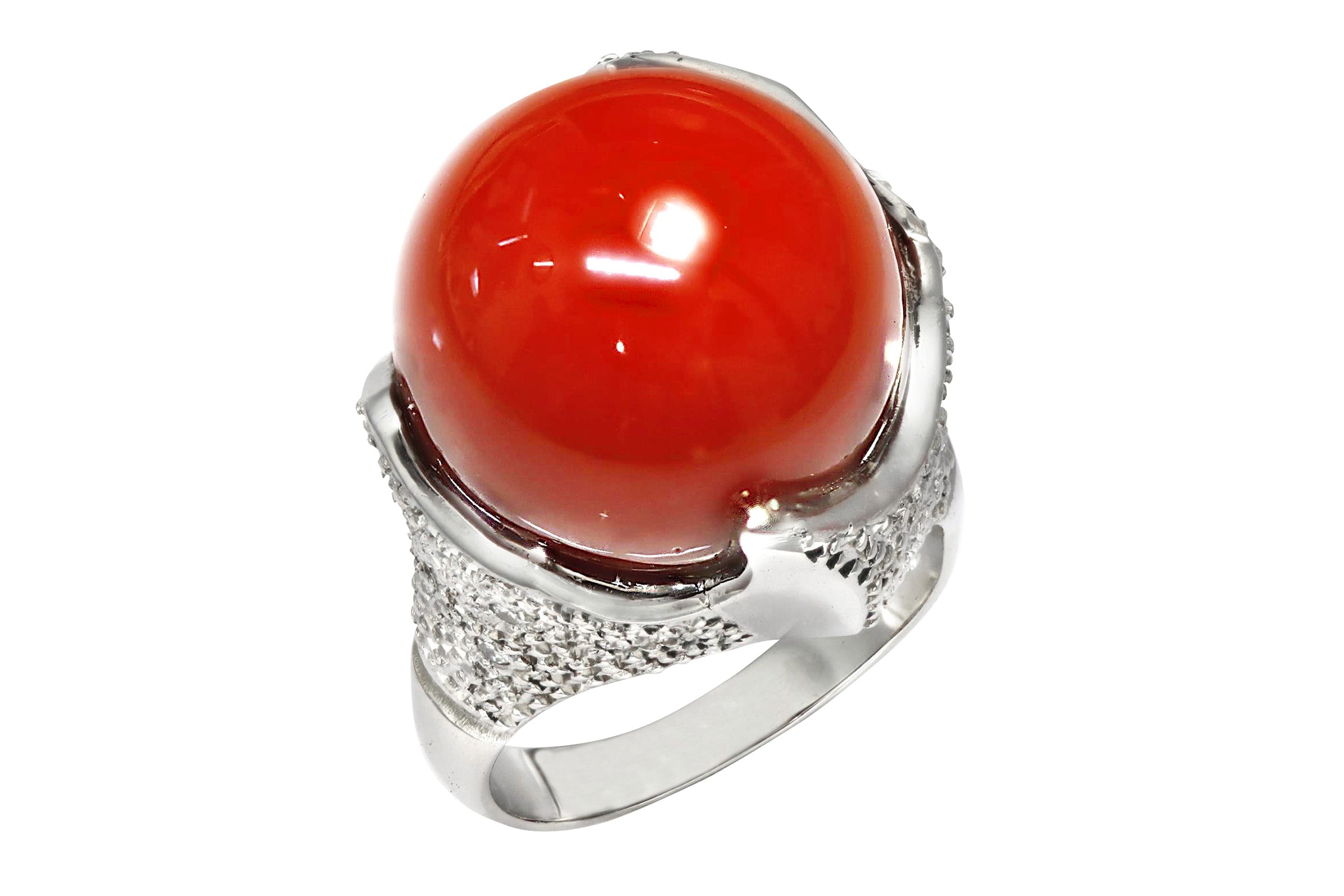 Coral Pt900血赤珊瑚 ダイヤモンドリング (NO.127561) – JEX宝石ギャラリーオンラインショップ