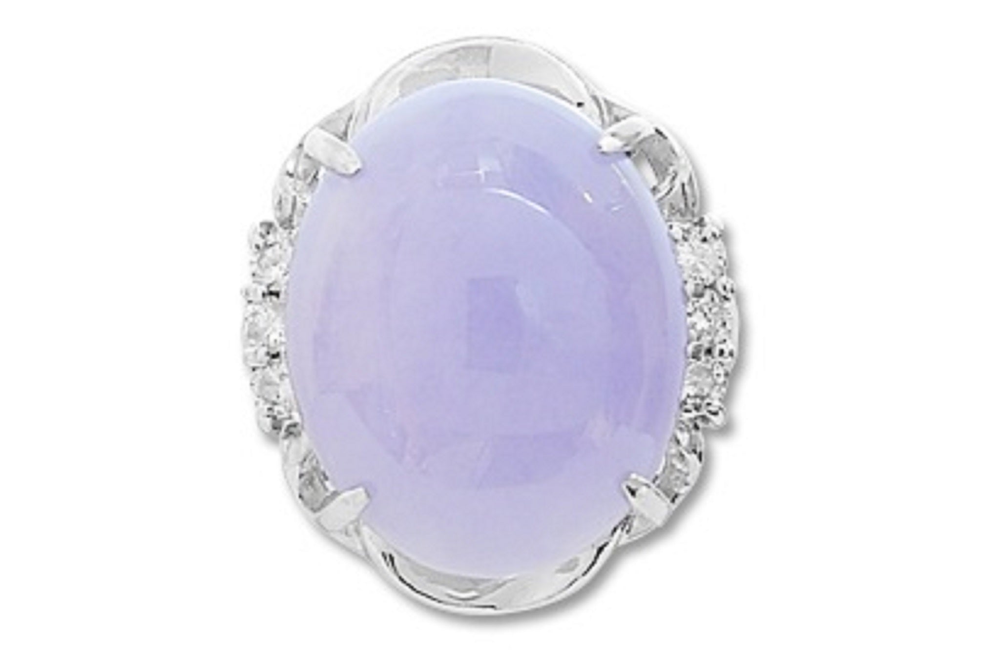 Lavender-Jade Pt900ラベンダー翡翠 ダイヤモンドリング(No.301290 