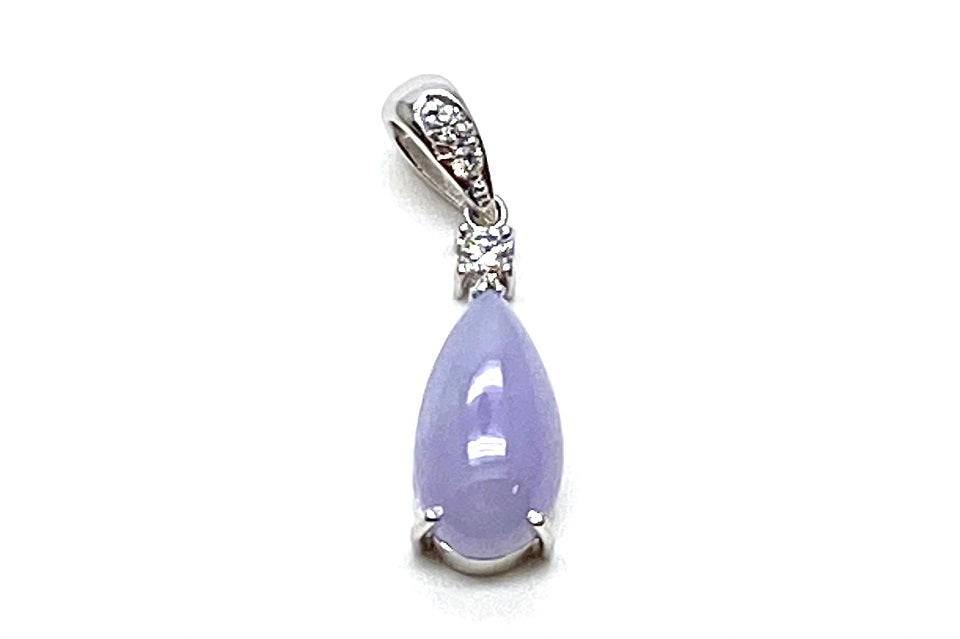Lavender-Jade Pt900ラベンダー翡翠 ダイヤモンドペントップ (NO.303654)