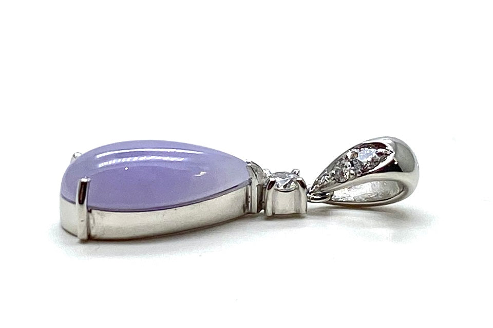 Lavender-Jade Pt900ラベンダー翡翠 ダイヤモンドペントップ (NO.303654)